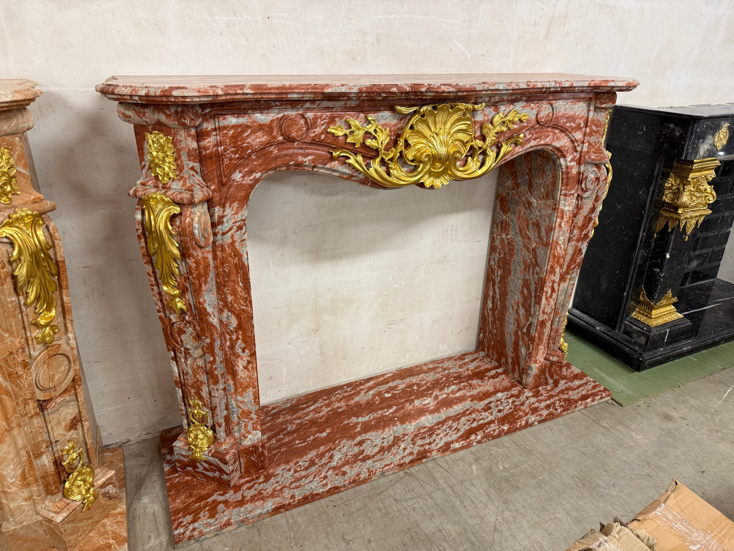 Beautiful rococo French marble fireplace