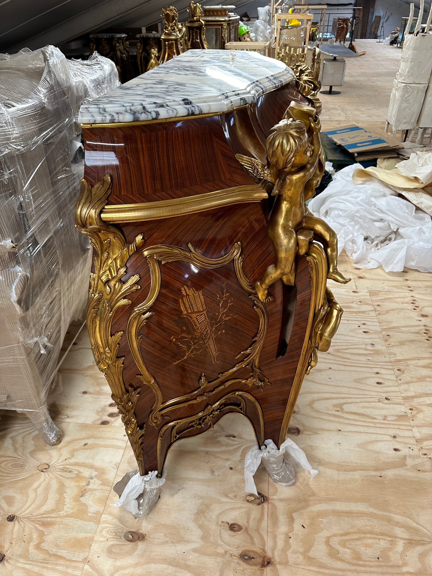 French Louis XV, Linke, marble top,  bronze mounted cupboard (260kgs)