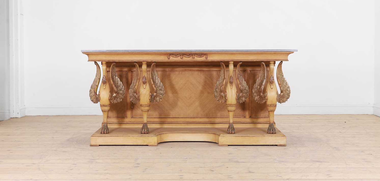 Stunning, 19th century, French empire console table with marble top, 6ft wide