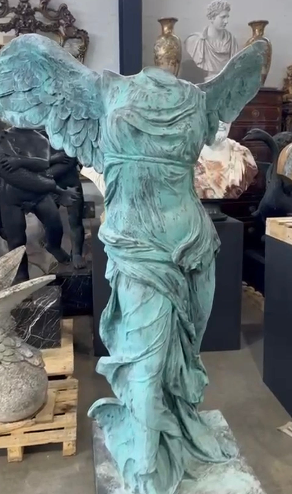 Nike of Samothrace bronze statue from Italy, extremely rare find.