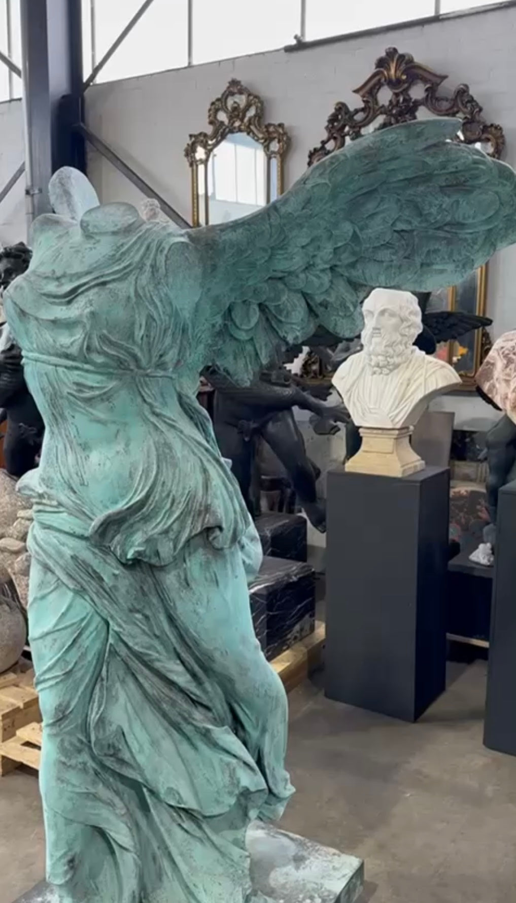 Nike of Samothrace bronze statue from Italy, extremely rare find.