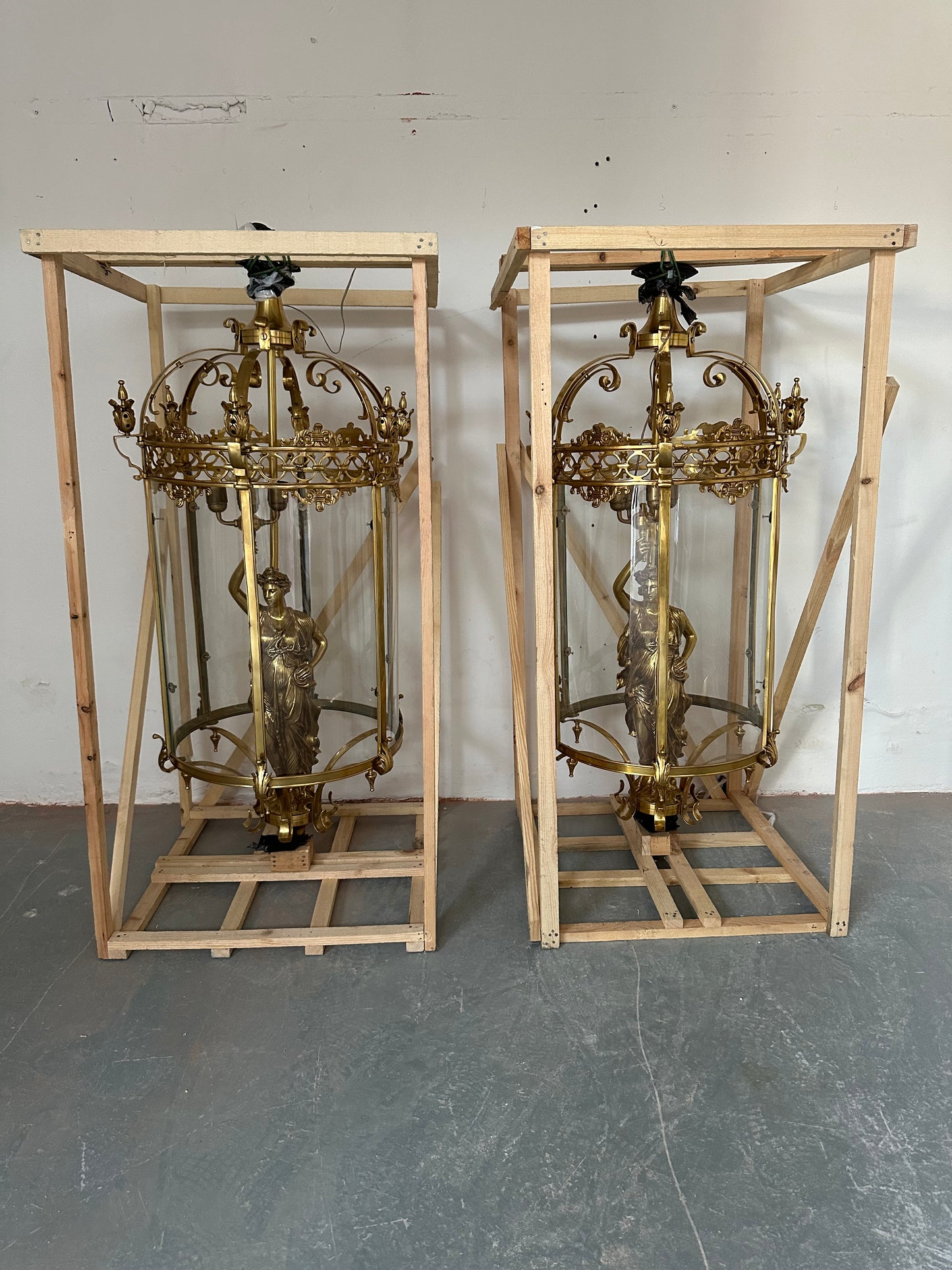 Stunning 1950’s liberty lanterns from NYC (pair available)