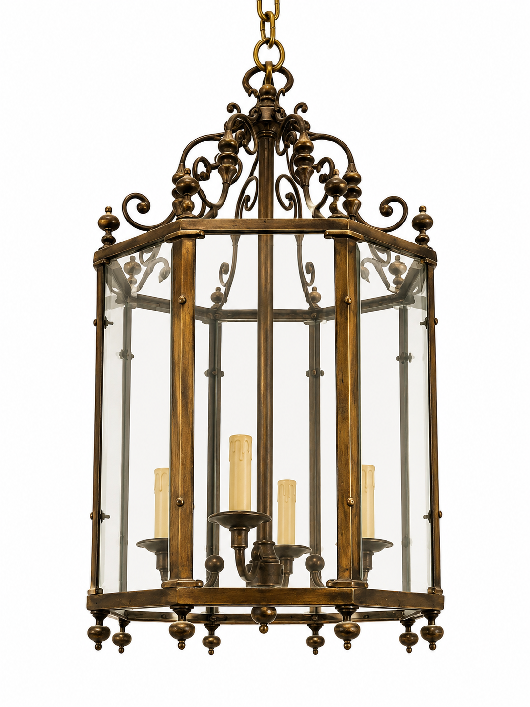 Elegant, French antique lantern 75cm tall (x8 available)