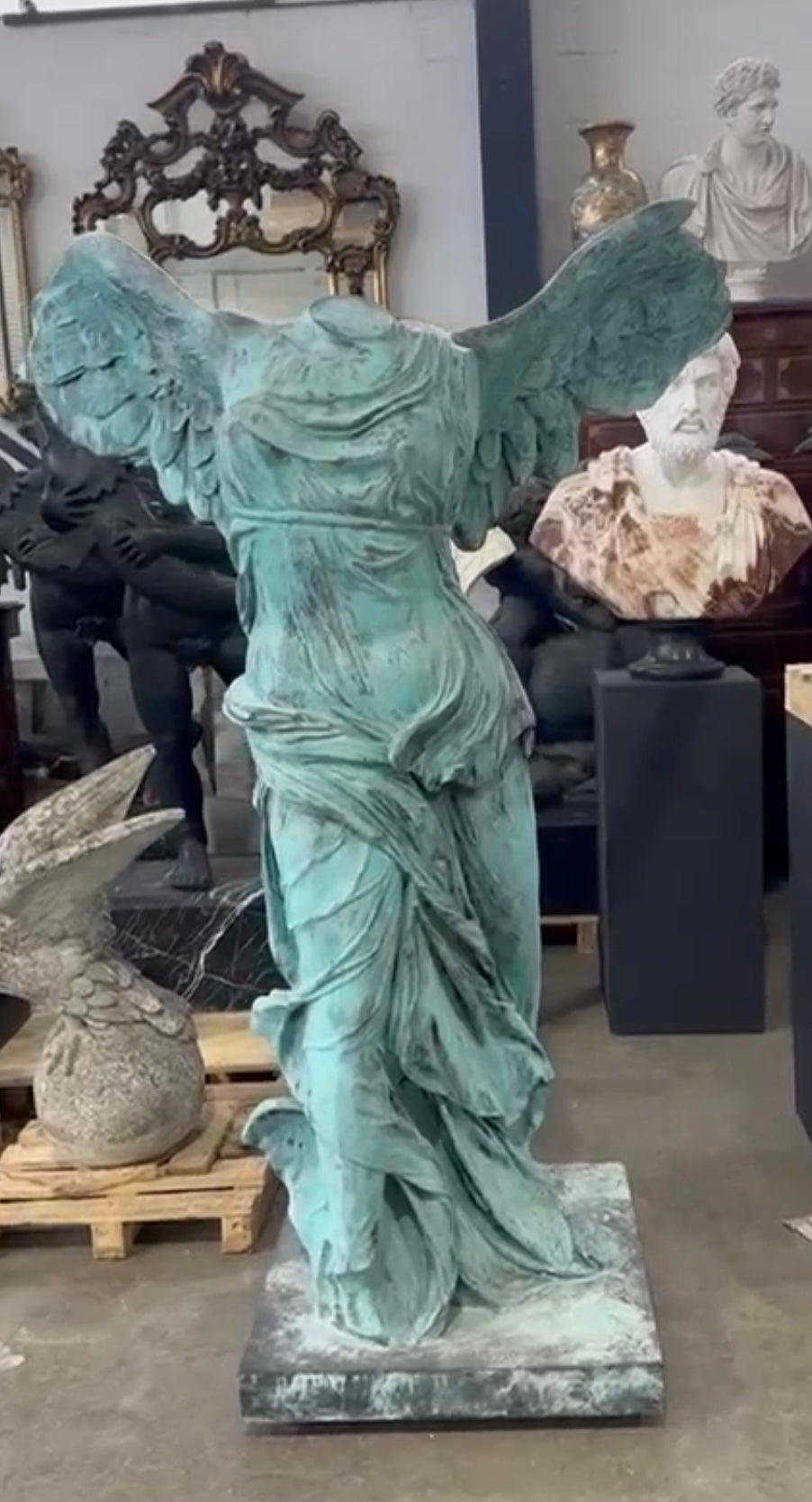 Nike of Samothrace bronze statue from Italy, extremely rare find.