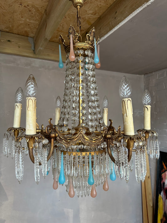 Beautiful 1930’s Italian Crystal Murano chandelier