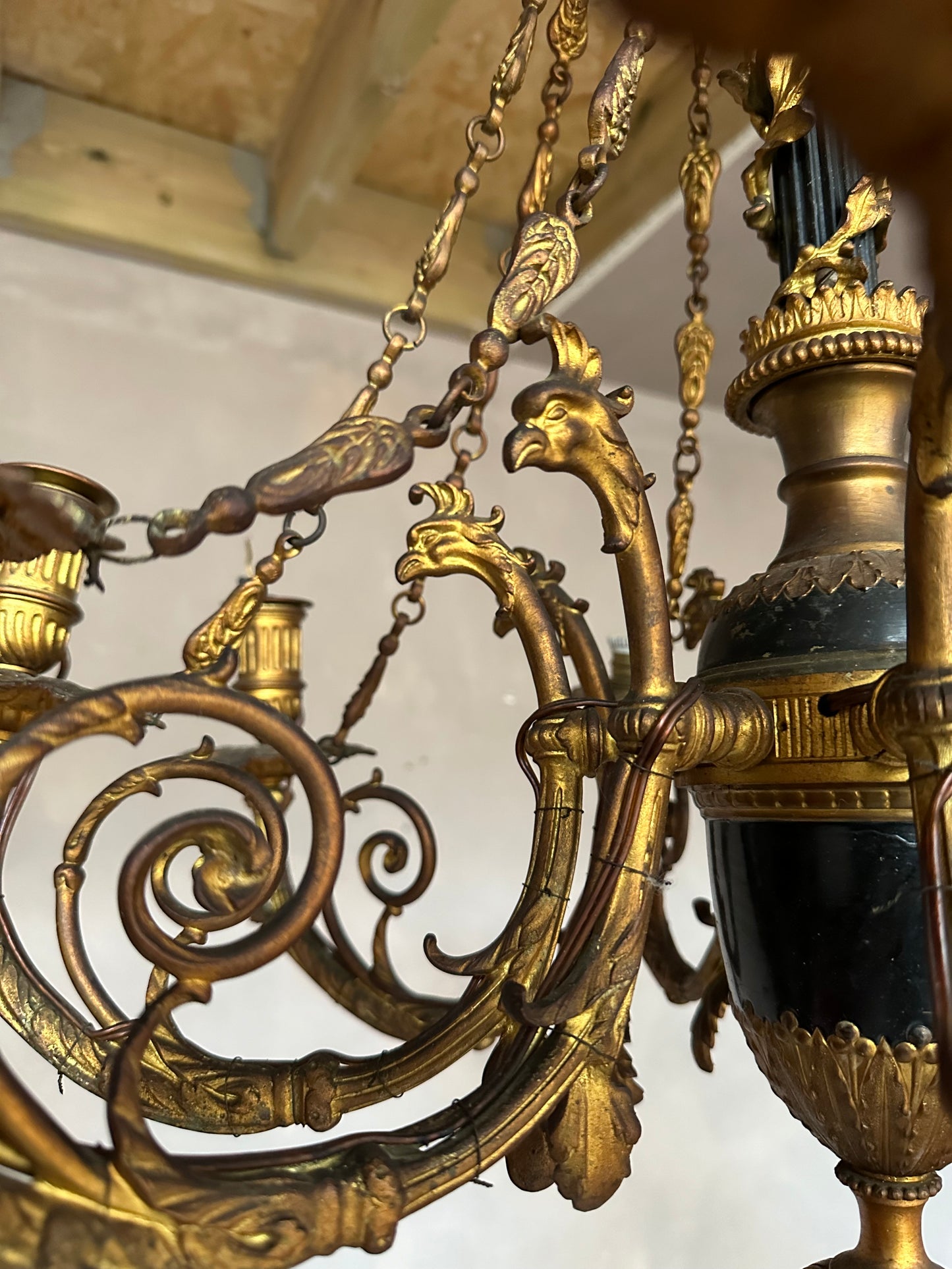 Stunning, 19thC bronze French chandelier