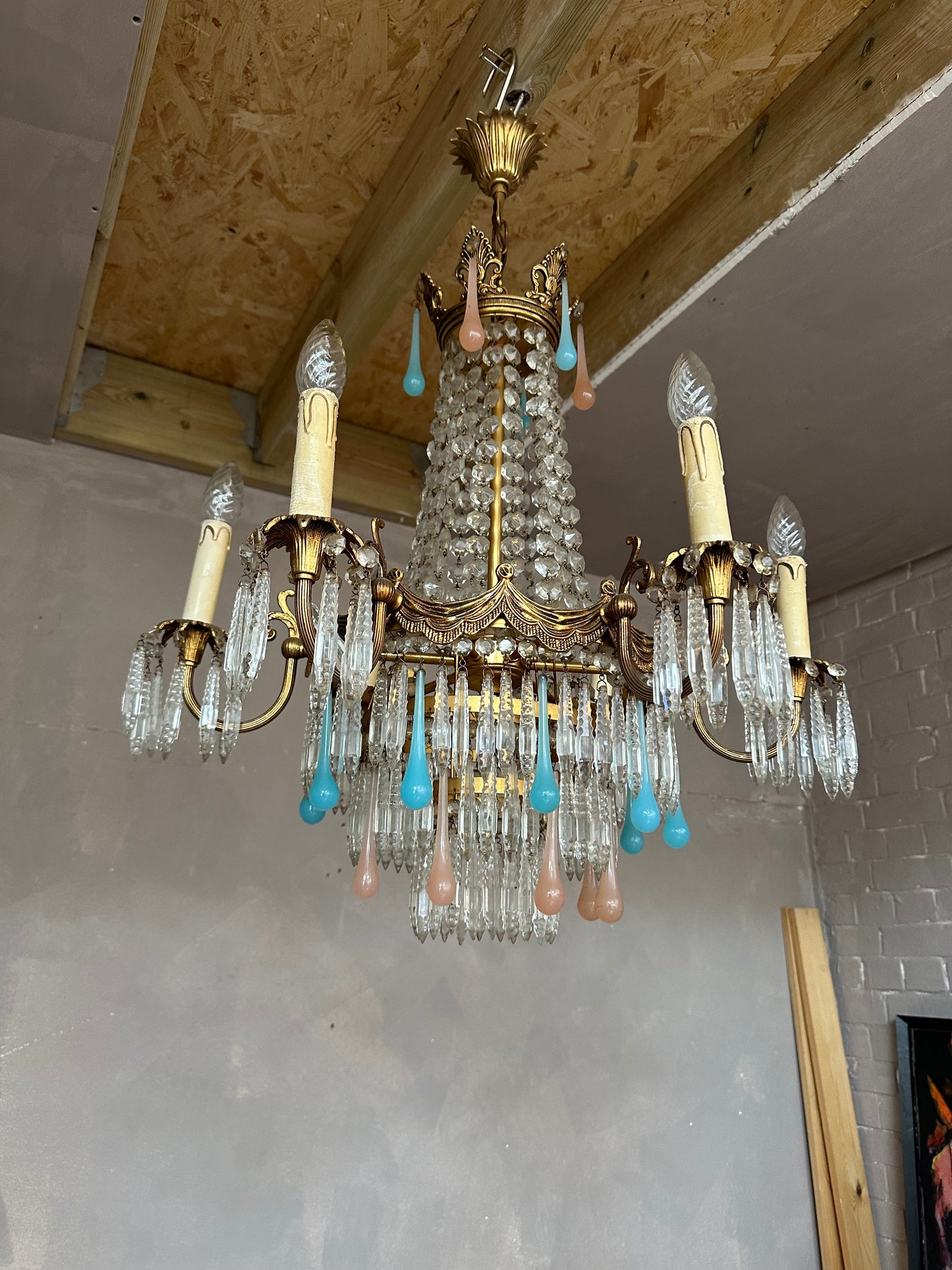 Beautiful 1930’s Italian Crystal Murano chandelier