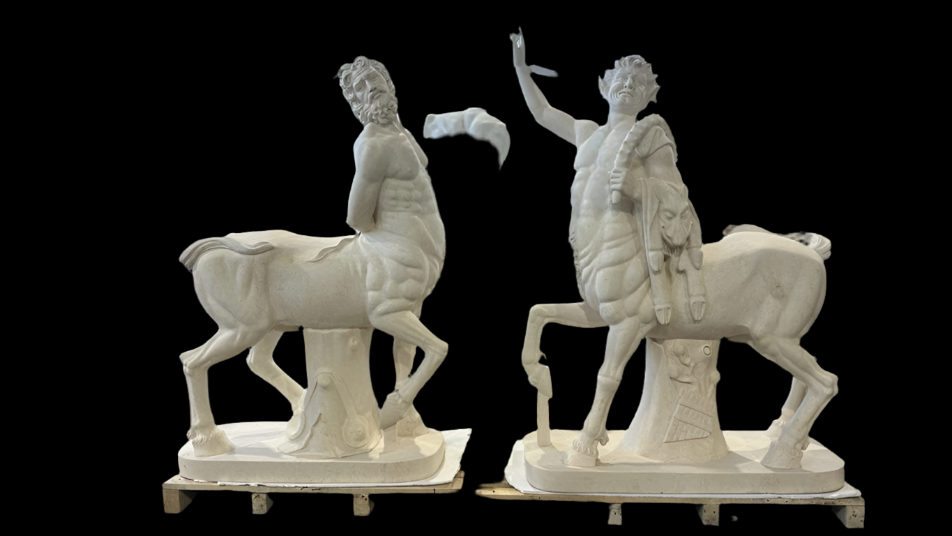 Pair of Italian marble centures