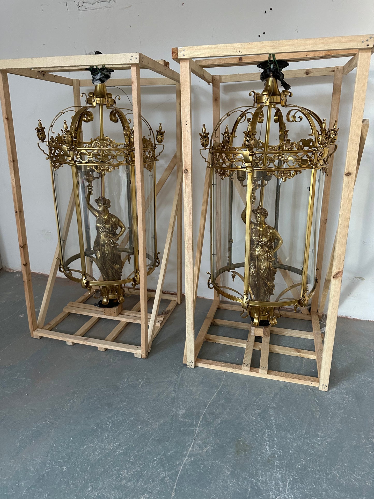 Stunning 1950’s liberty lanterns from NYC (pair available)