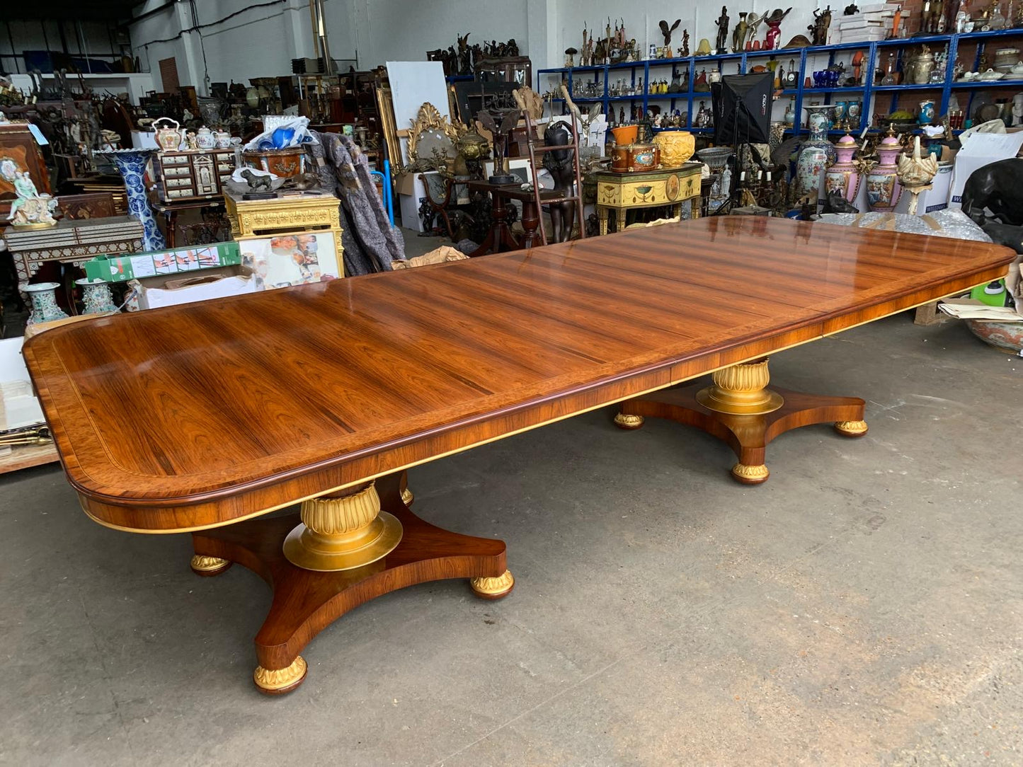 Unbelievable, 25ft, rosewood inlaid royal dining table, dated 1860’s