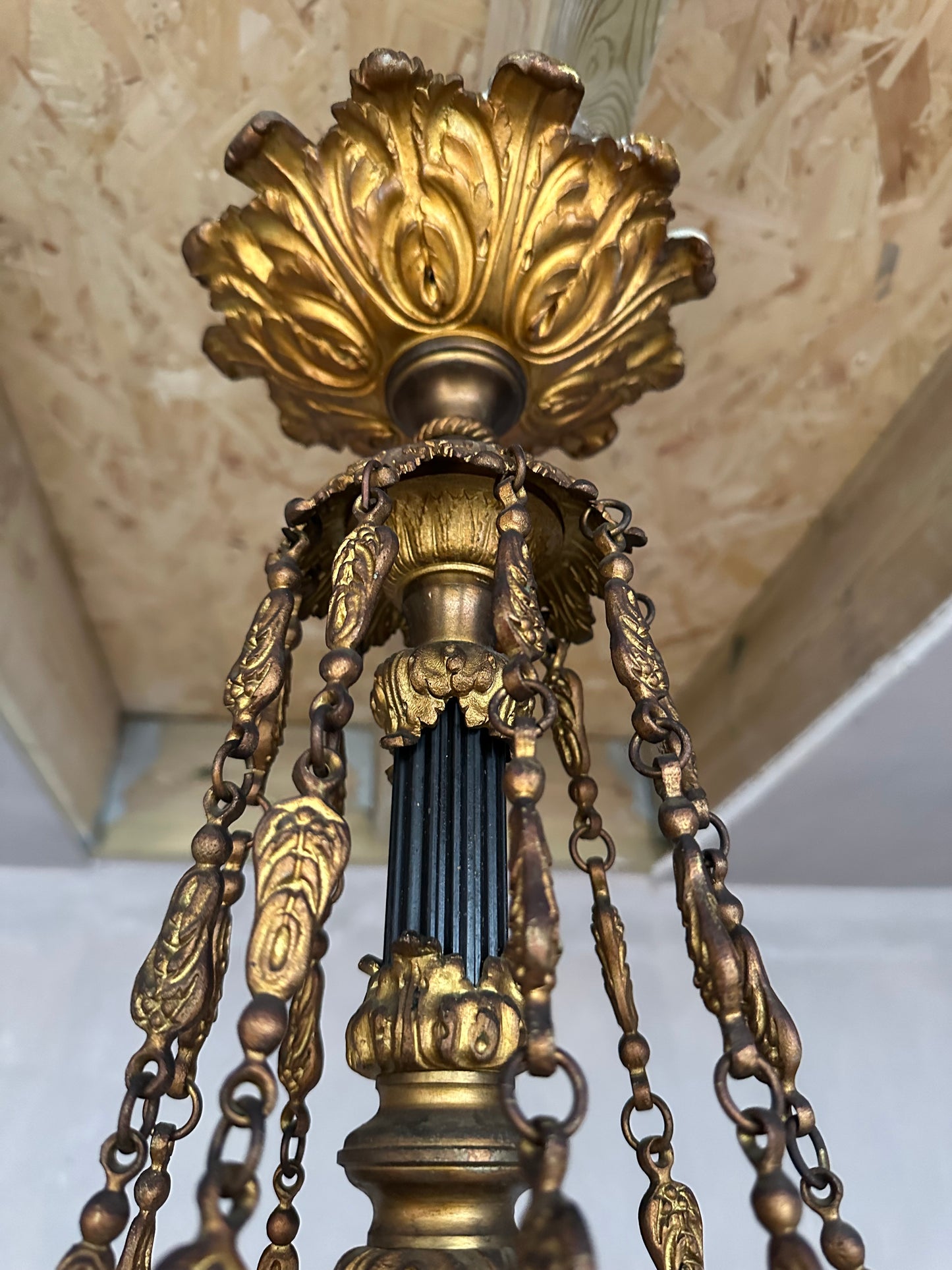 Stunning, 19thC bronze French chandelier