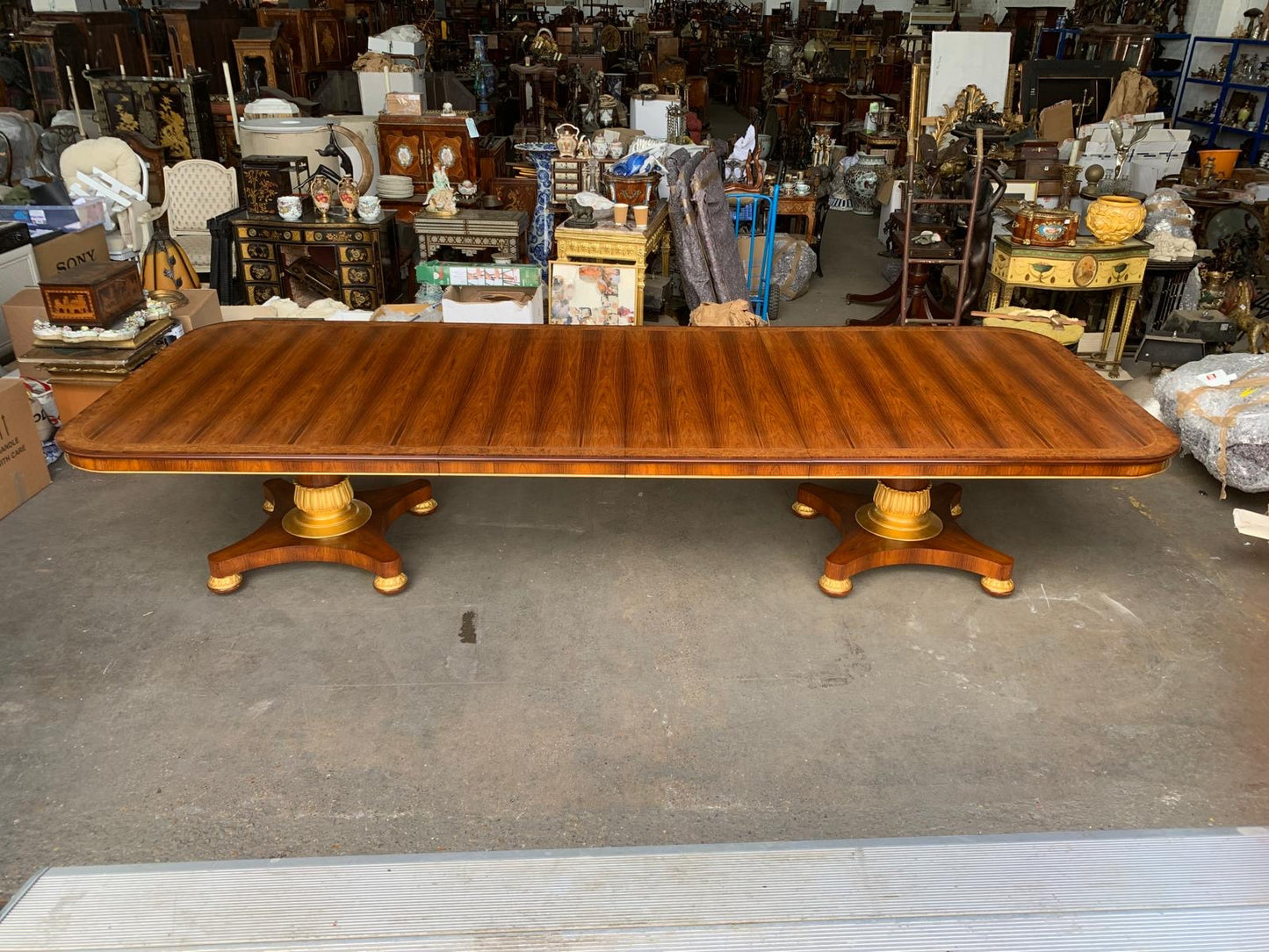 Unbelievable, 25ft, rosewood inlaid royal dining table, dated 1860’s