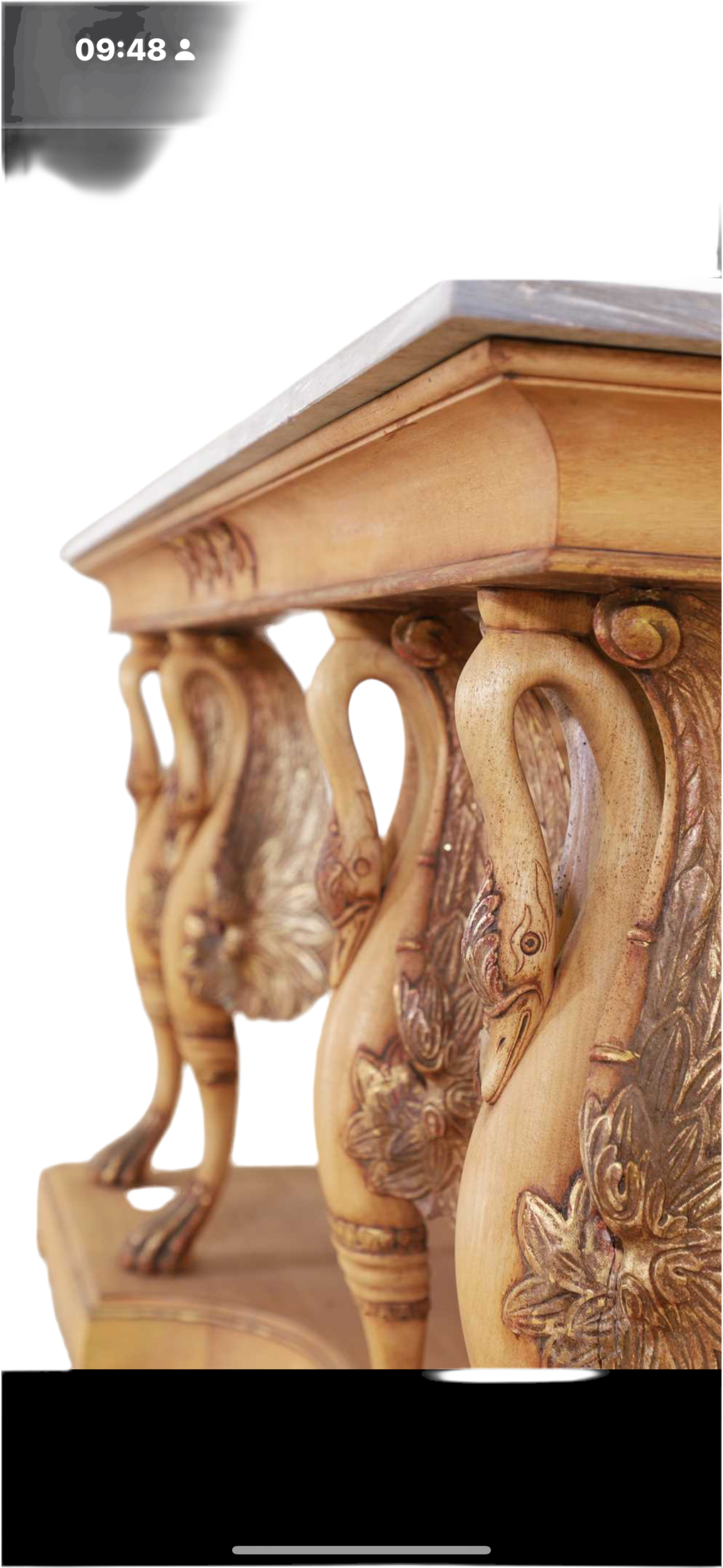 Stunning, 19th century, French empire console table with marble top, 6ft wide