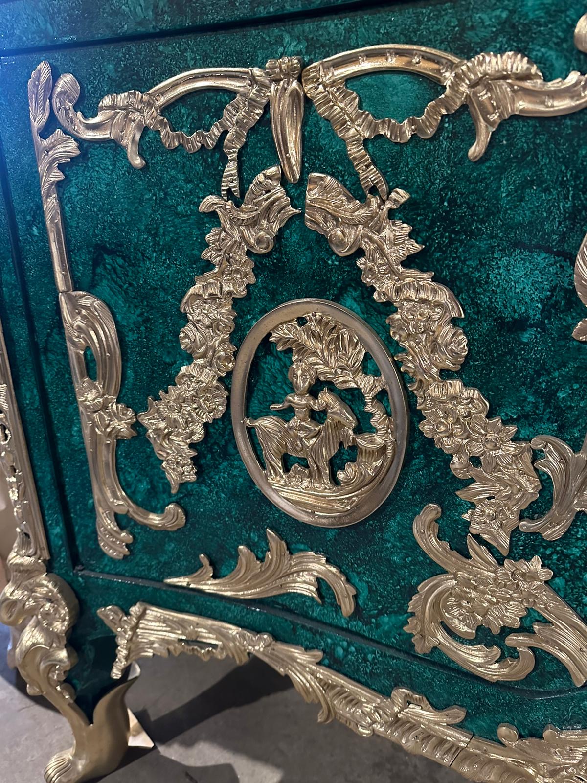 Beautiful, French marble topped empire commode with bronze ormolu (pair available)