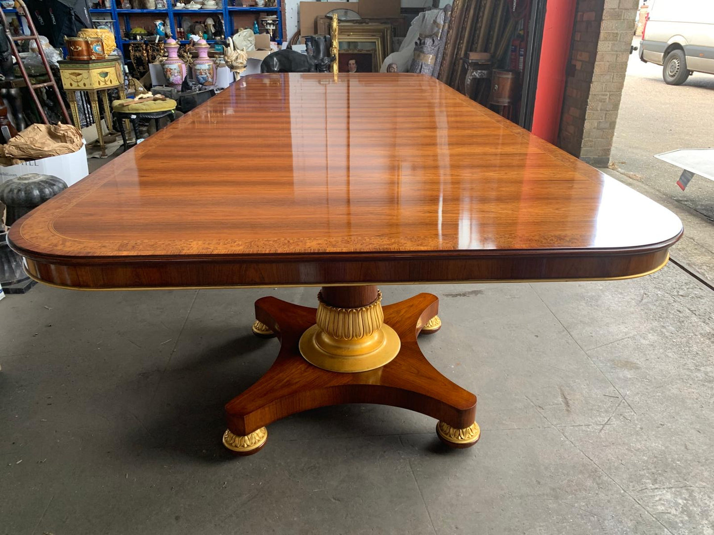 Unbelievable, 25ft, rosewood inlaid royal dining table, dated 1860’s