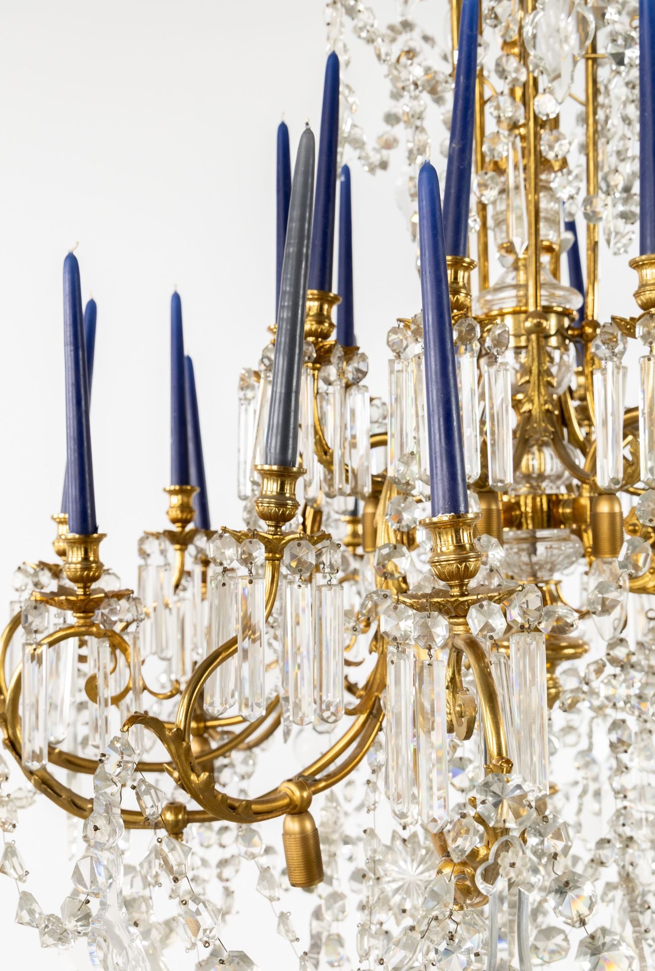Huge 170cm tall, French baccarat and bronze, early 1800’s chandelier