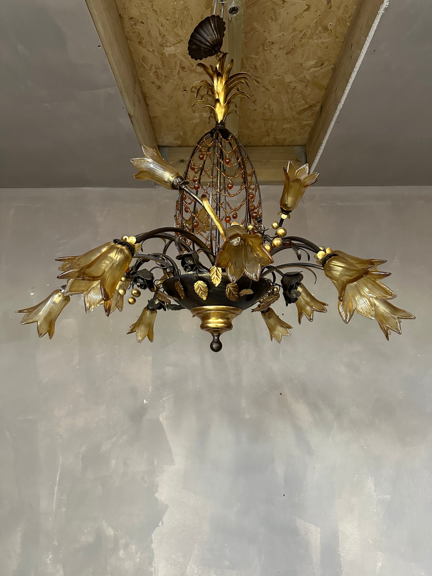 Very rare, Italian 1979’s Murano “Pineapple” chandelier