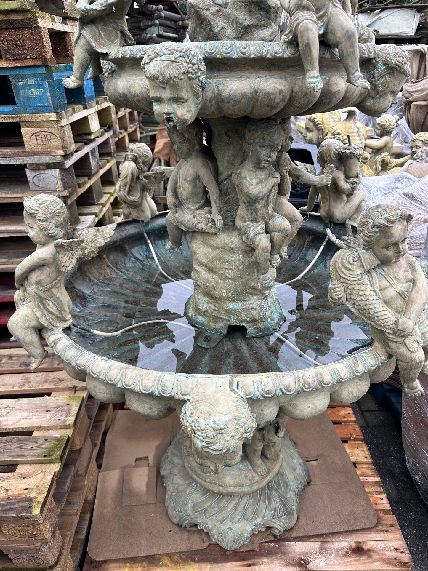 Fantastic, 1920’s solid bronze French cherub water fountain