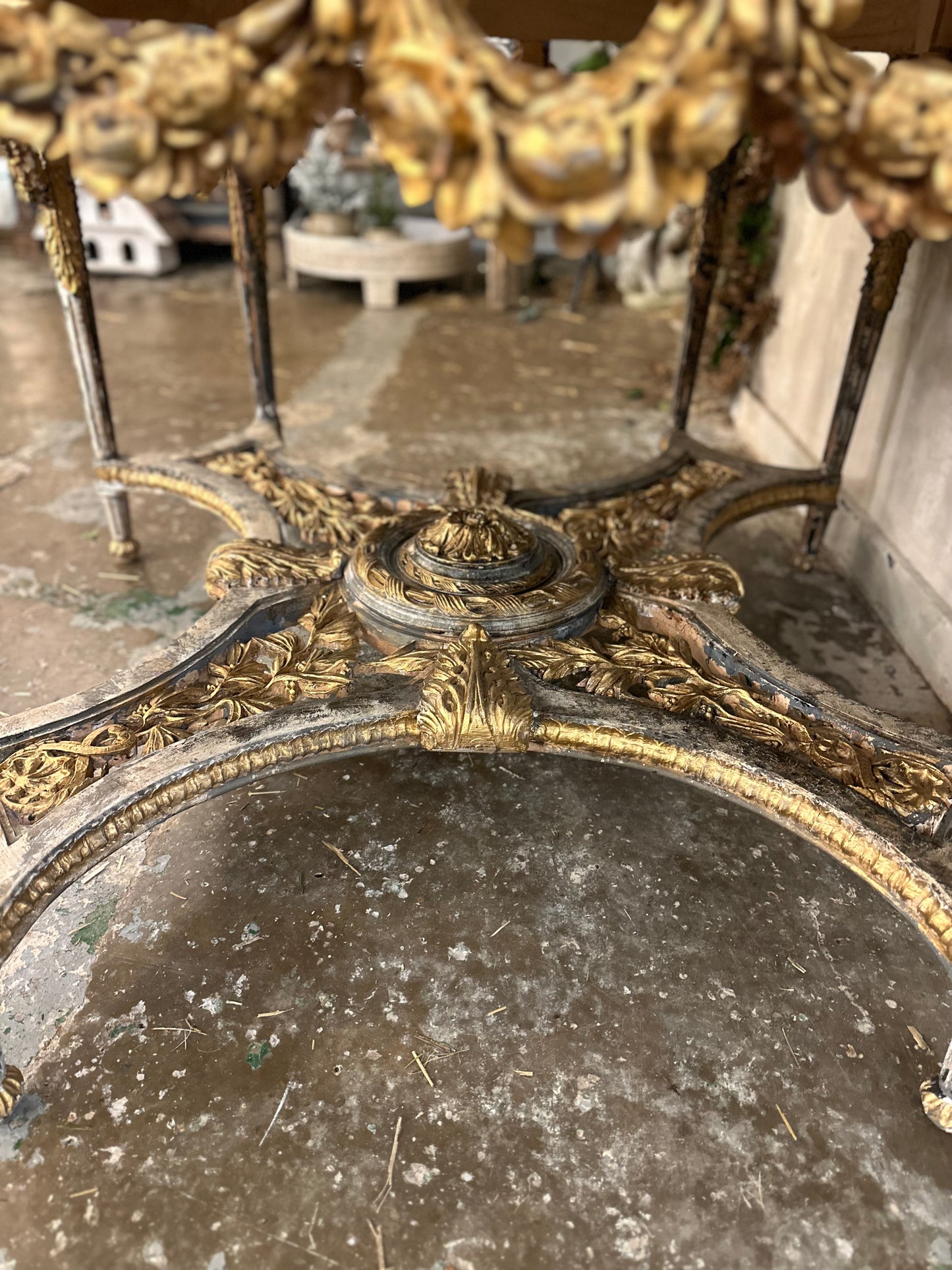 Rare, antique Italian console table, original paint