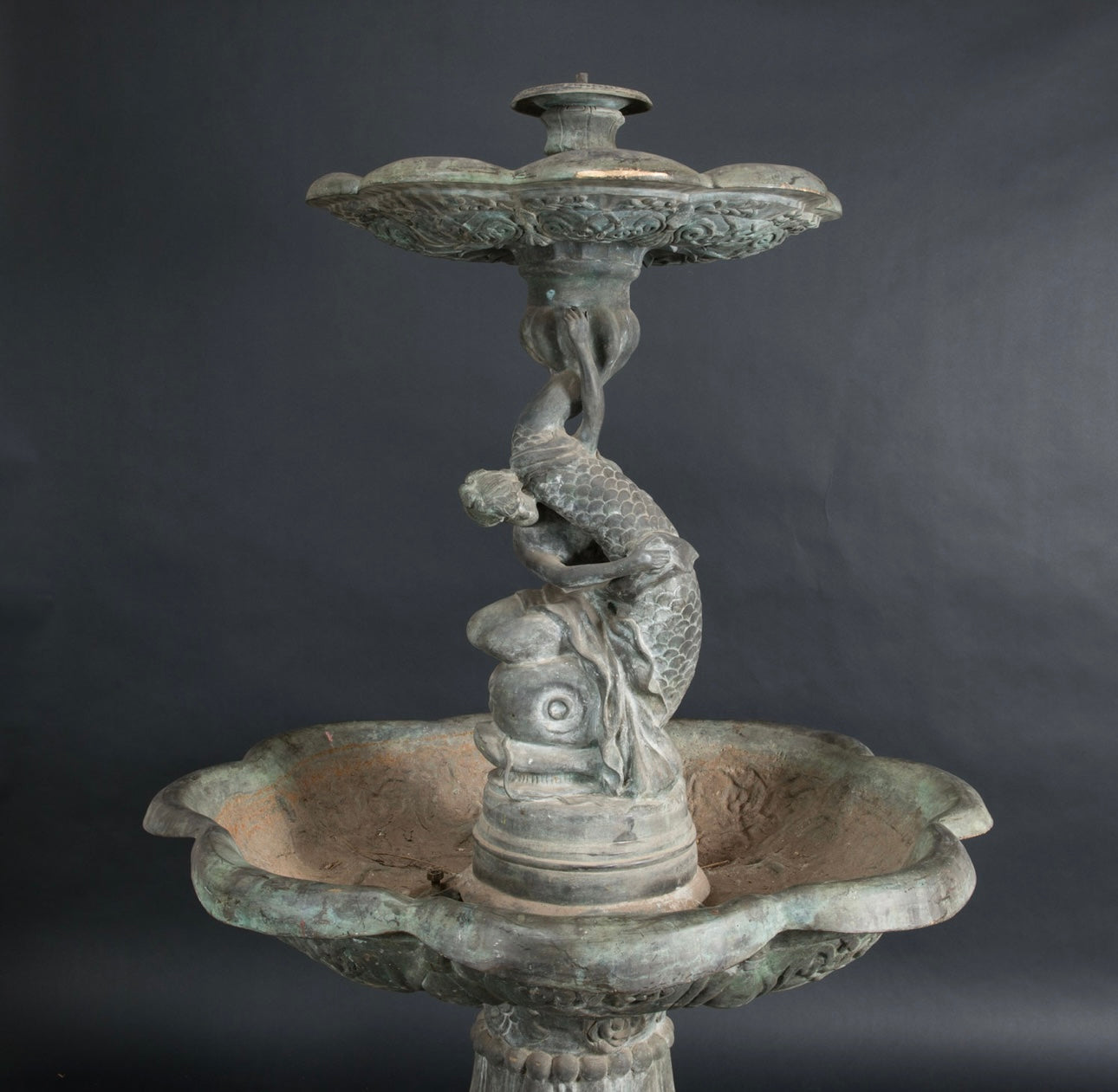 19thC, French bronze fountain, from Versailles, 6ft tall