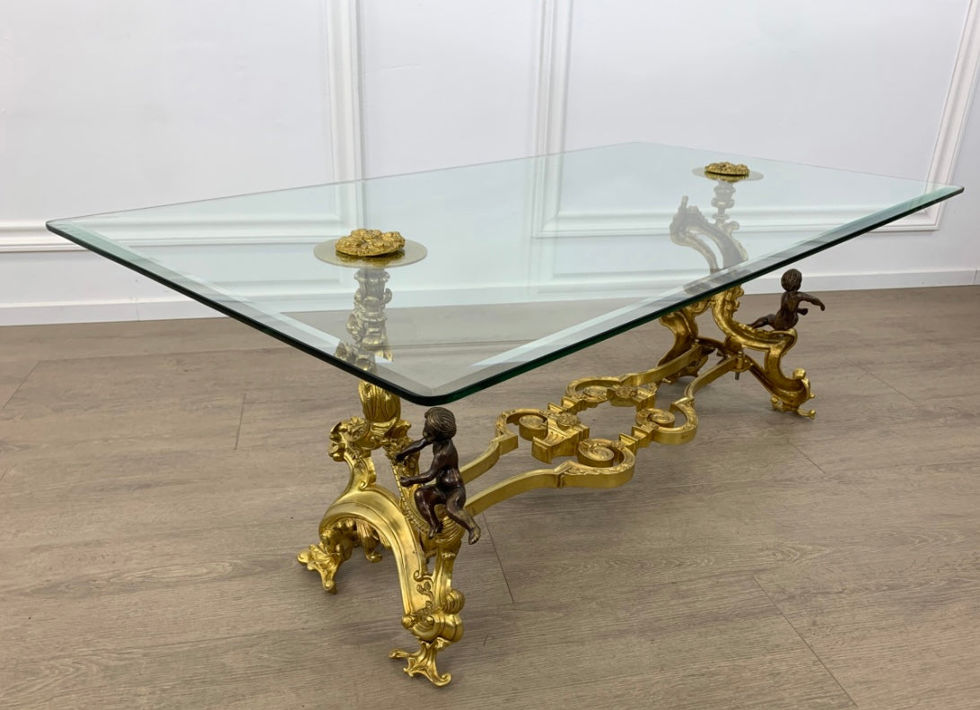 Bronze, French antique coffee table