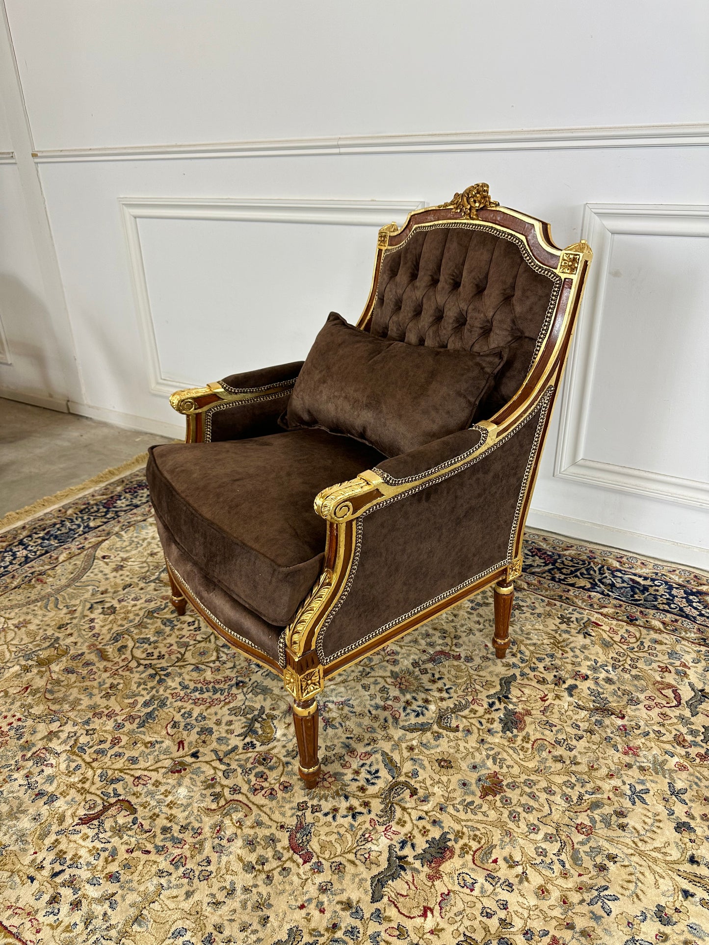 Beautiful French Napoleon arm chair with bronze ormolu (x6 available£