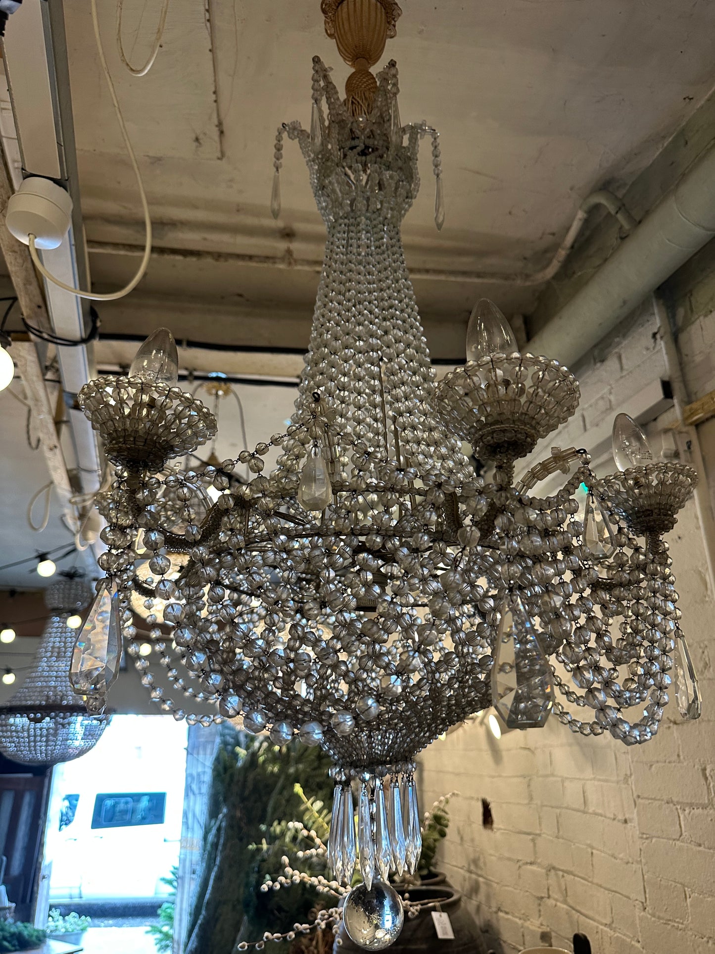 Rare, antique French crystal empire chandelier