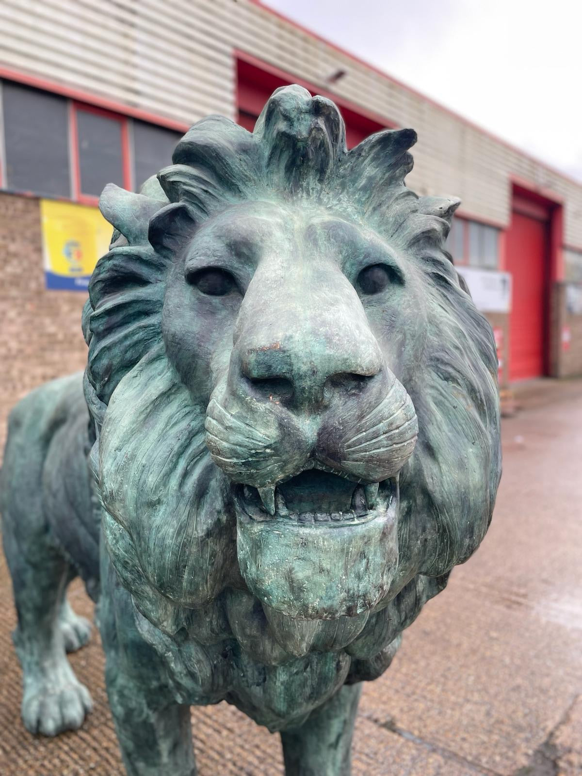 Huge, pair of antique bronze lions from Italy