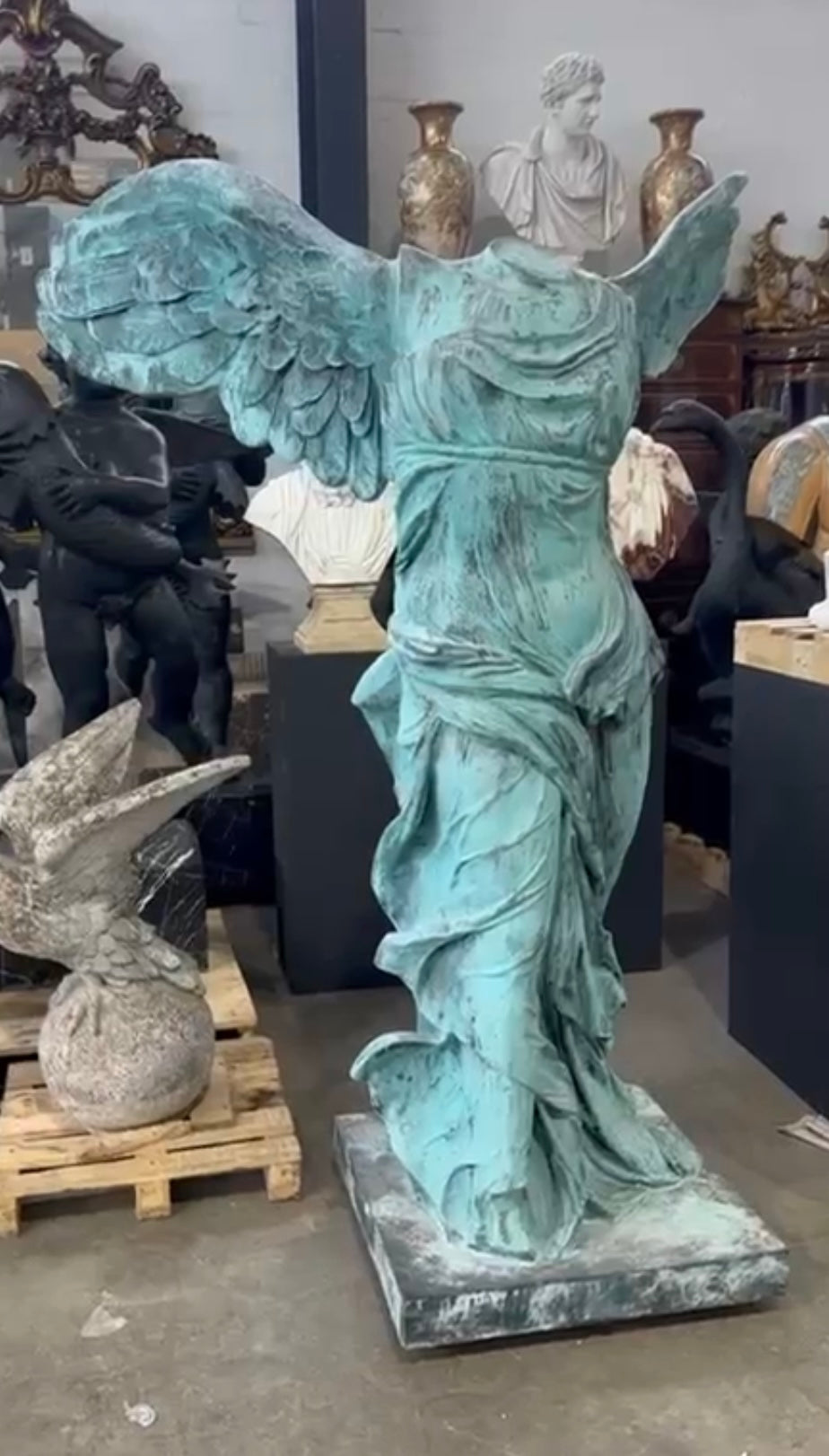 Nike of Samothrace bronze statue from Italy, extremely rare find.