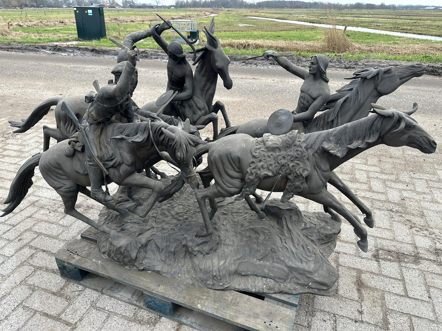 Huge, 5ft long, bronze sculpture from 1800’s, depicting American war scene