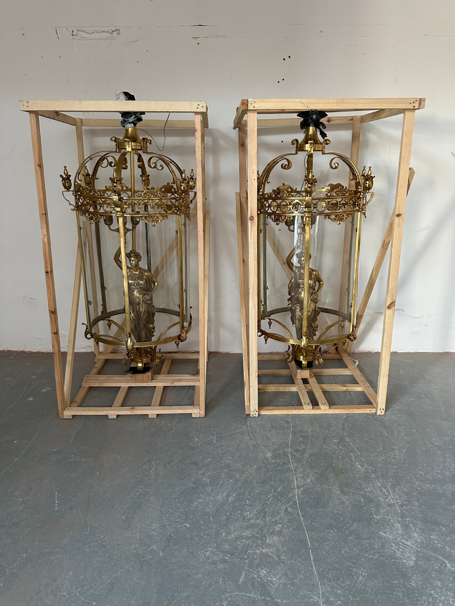 Stunning 1950’s liberty lanterns from NYC (pair available)