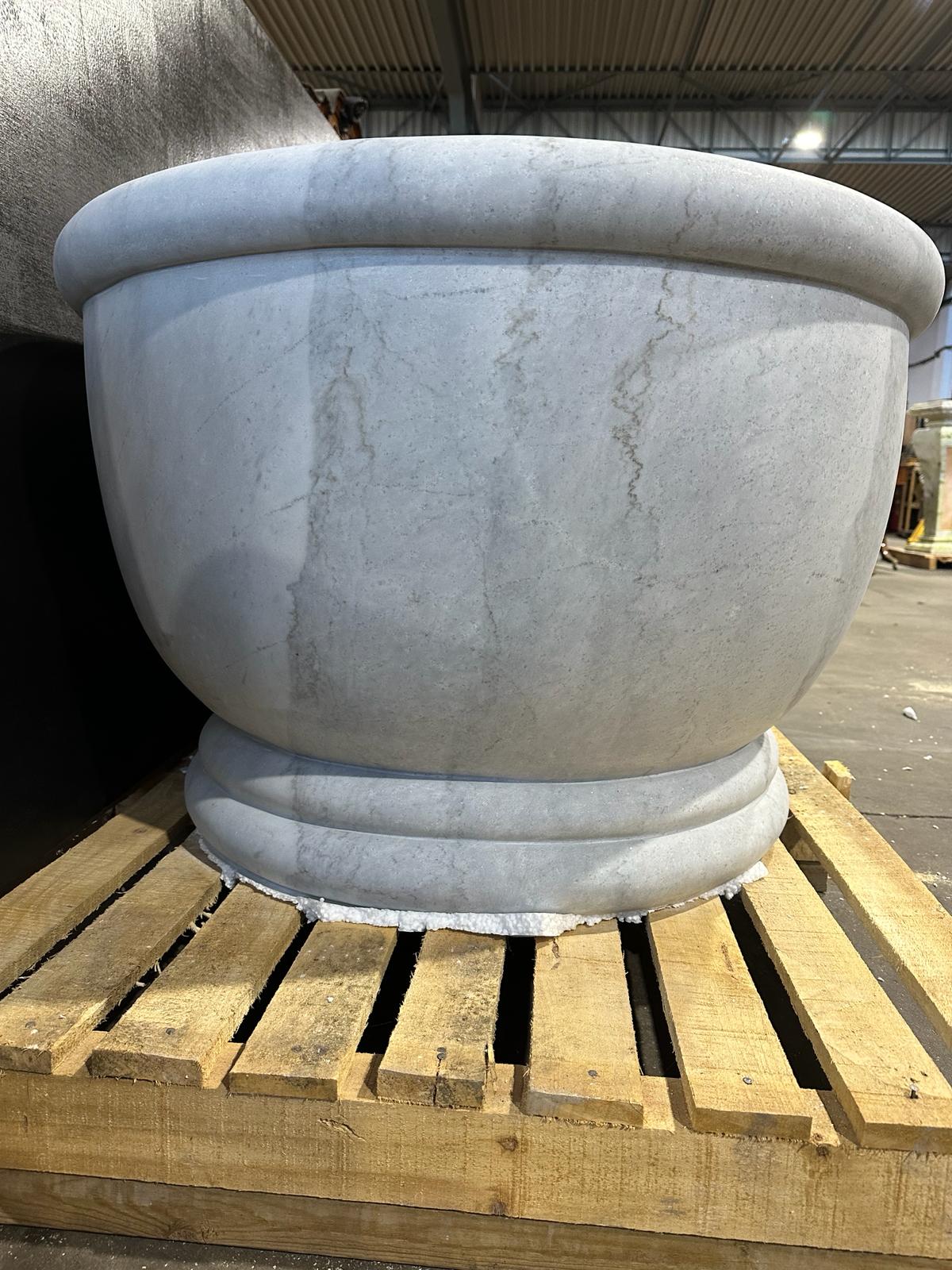 Italian solid marble bath, 188cm long, double ended