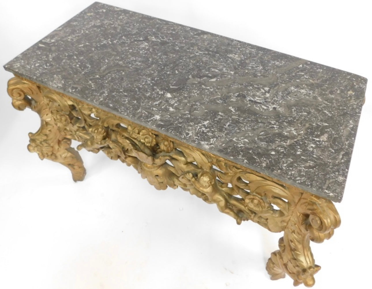 Louis XV, gilt wood, marble top, console table 19thC