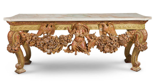 Stunning, 19thC carved wood, 225cm long console table