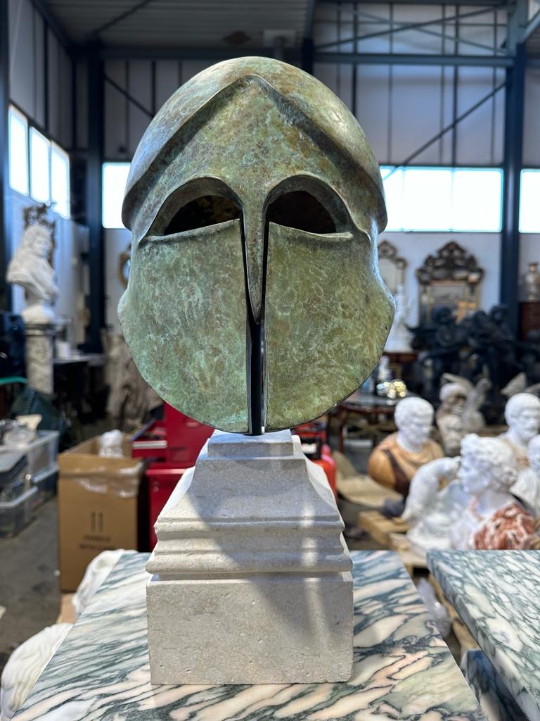 Huge, full size, bronze roam mask on plinth, very rare find from GREECE