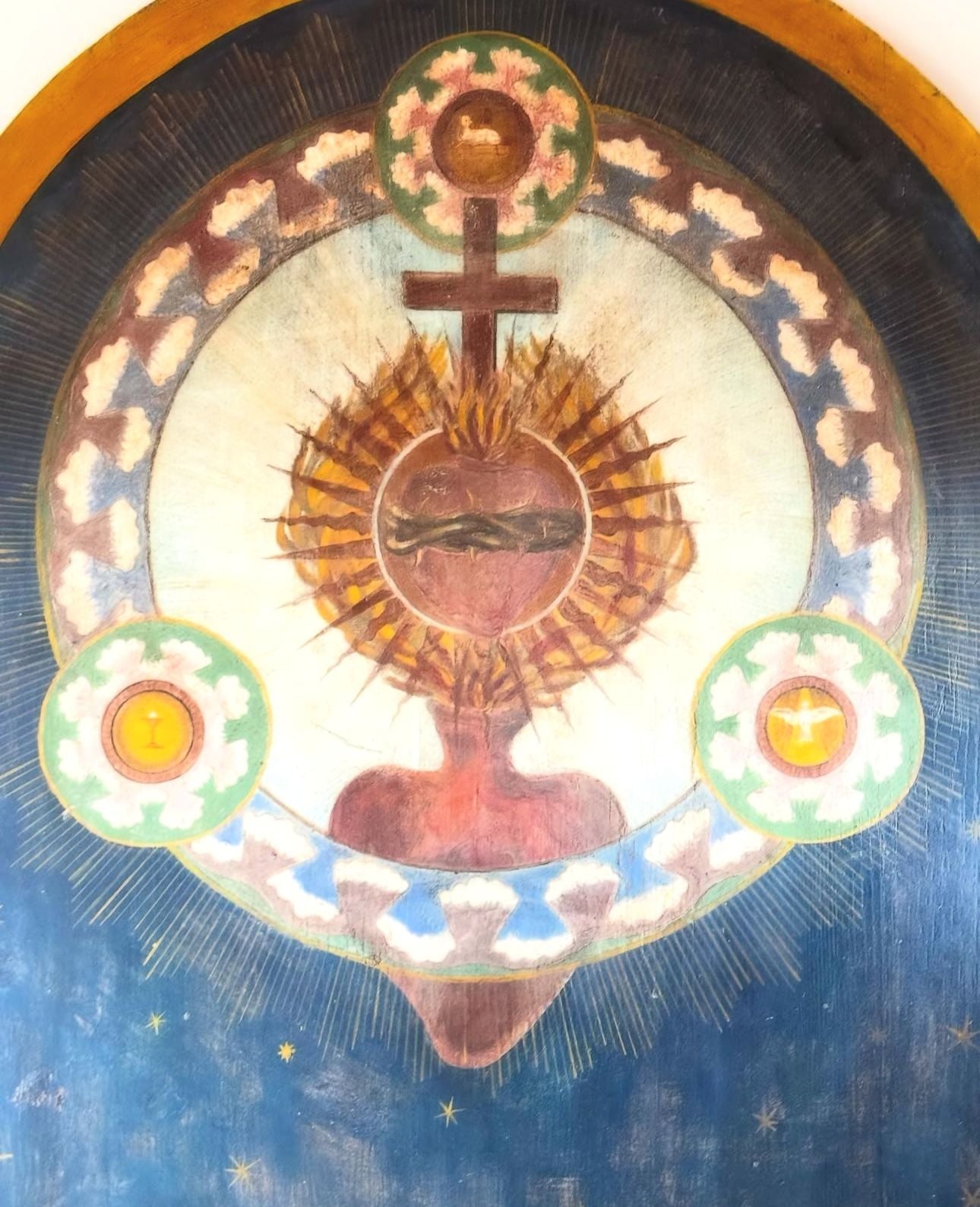 Stunning, 18thC original church panel of religious scene, from Italy