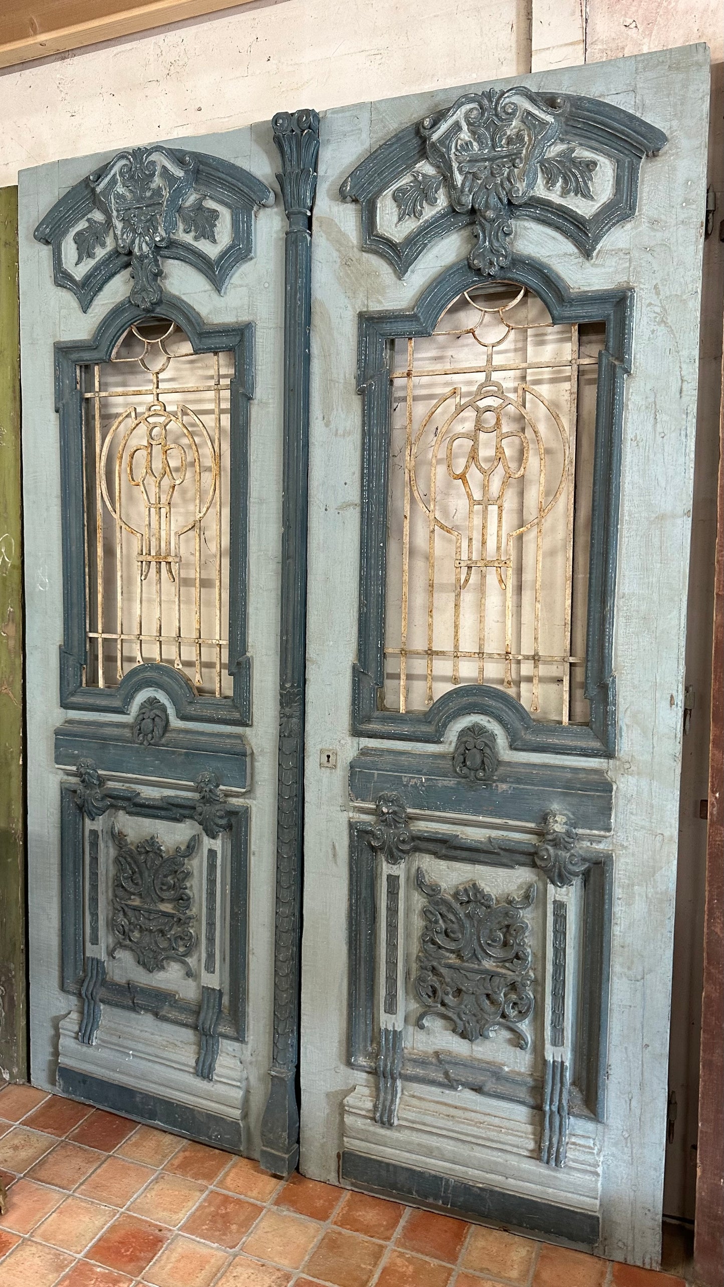 Pair of French original antique doors