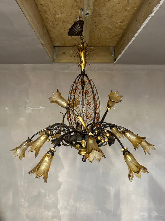Very rare, Italian 1979’s Murano “Pineapple” chandelier