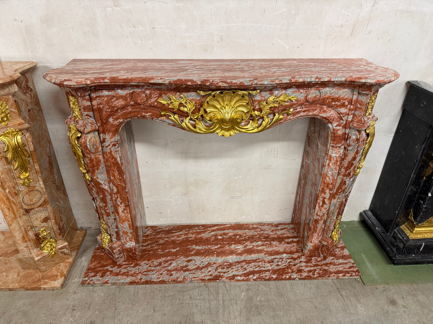Beautiful rococo French marble fireplace