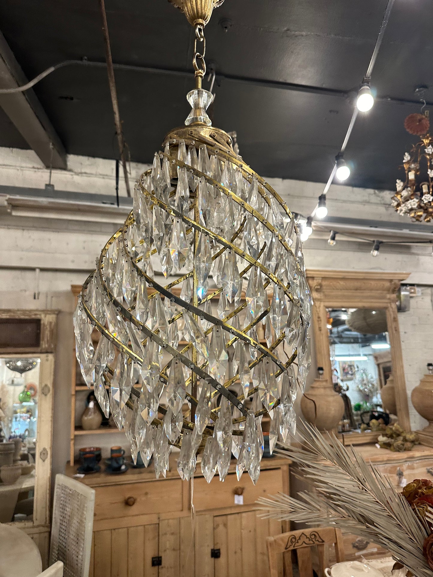 Stunning French twisted crystal chandelier