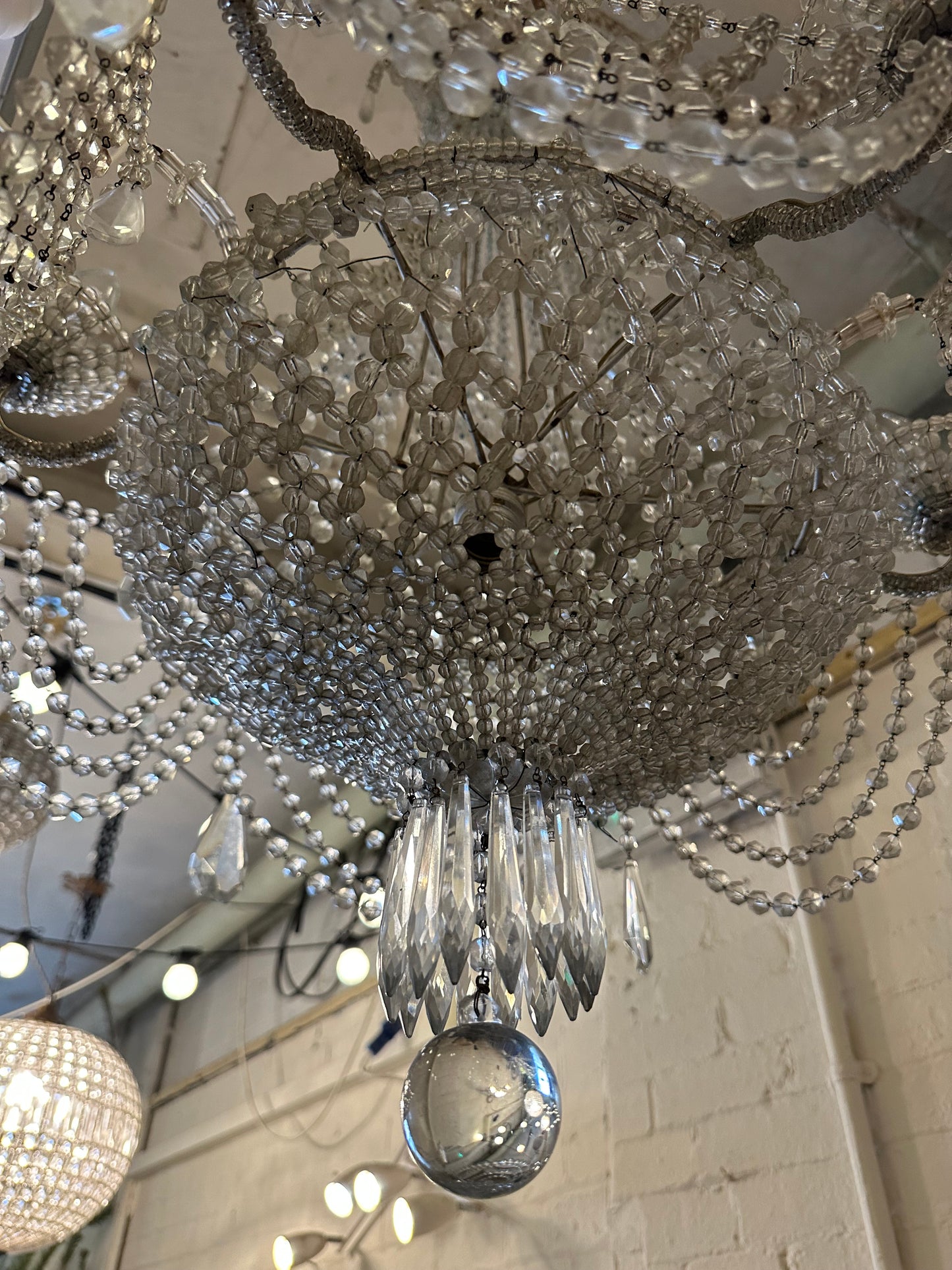 Rare, antique French crystal empire chandelier