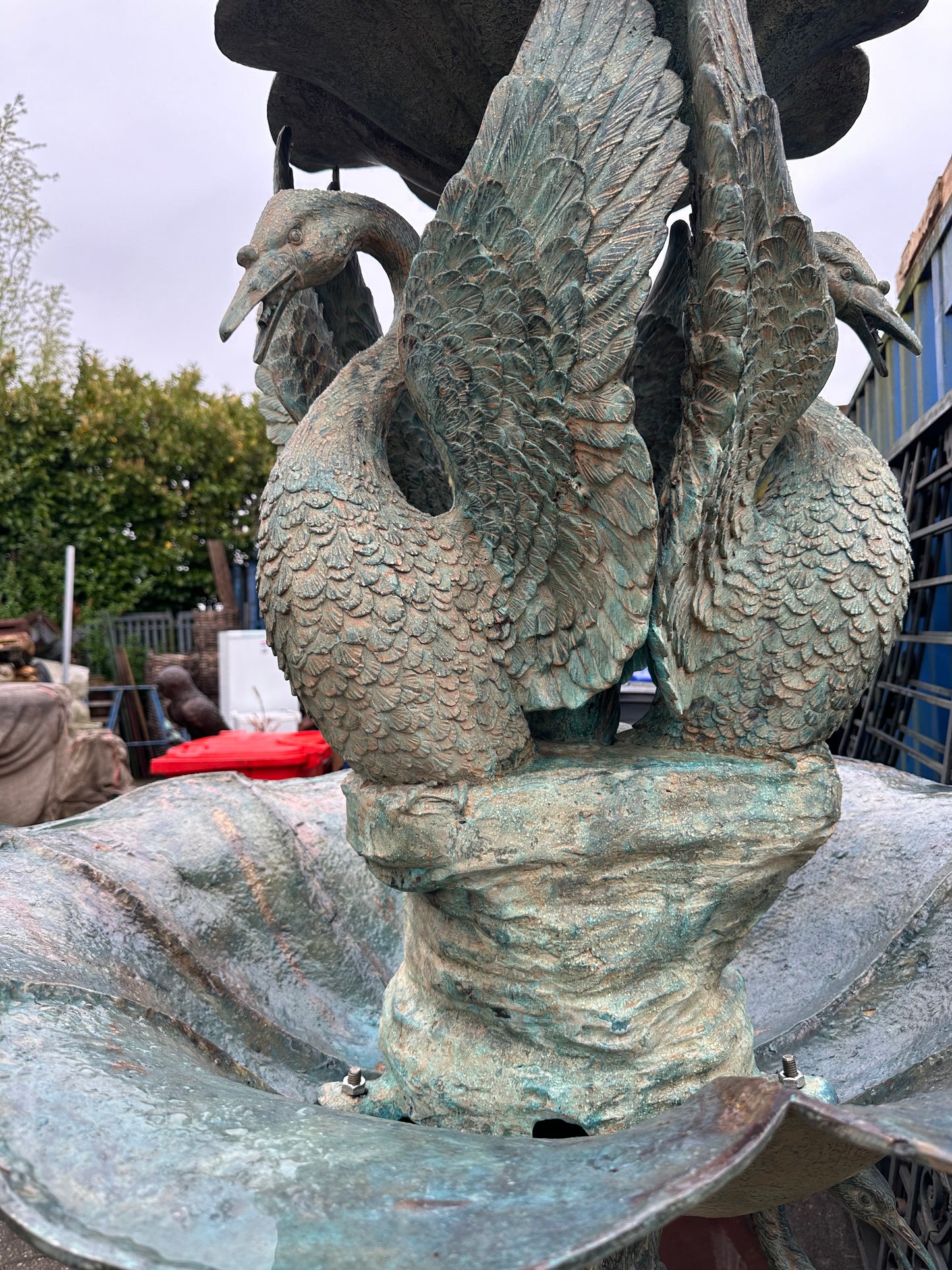 Rare, solid bronze, “Swan” water fountain