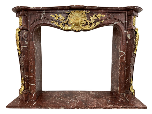 Beautiful French rococo marble fireplace (pair available)