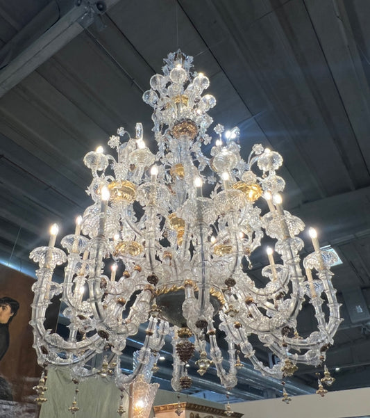 Huge, 3m tall, antique Italian Murano chandelier, rare size