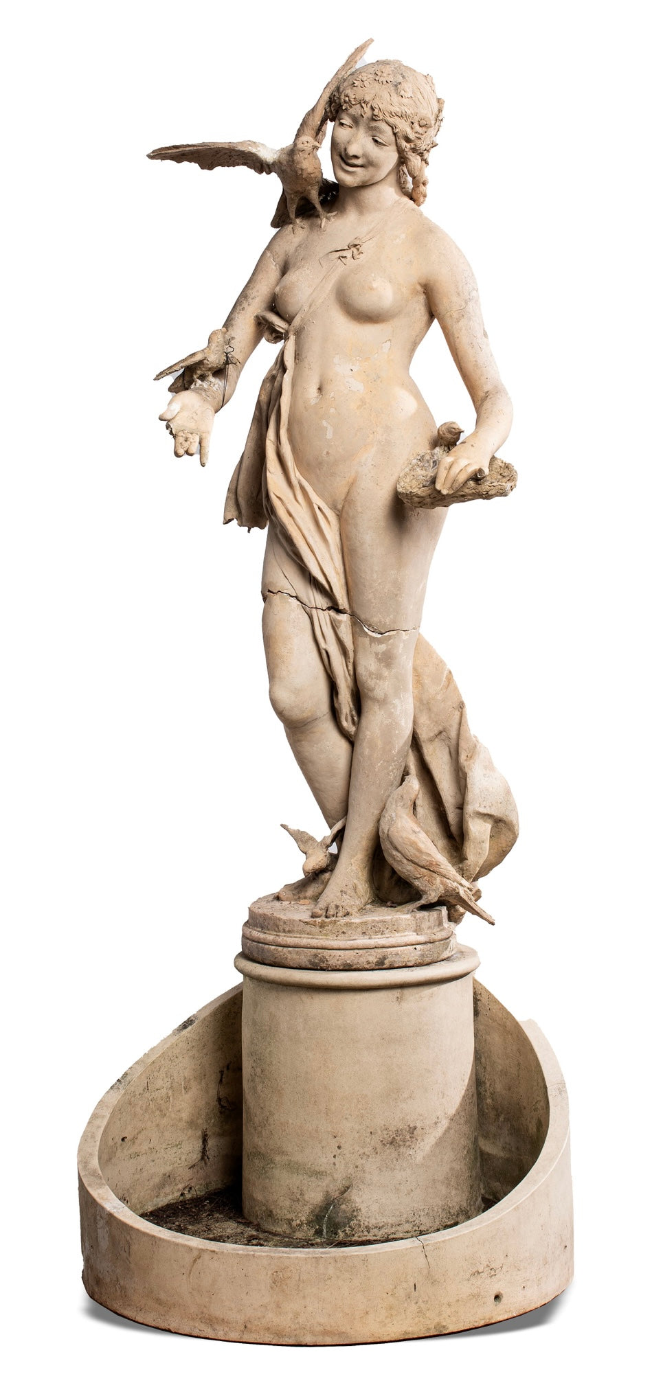 Extremely rare, terracotta, Parisian water fountain, stamped “SEAU PARIS” dated 1851. 187cm tall