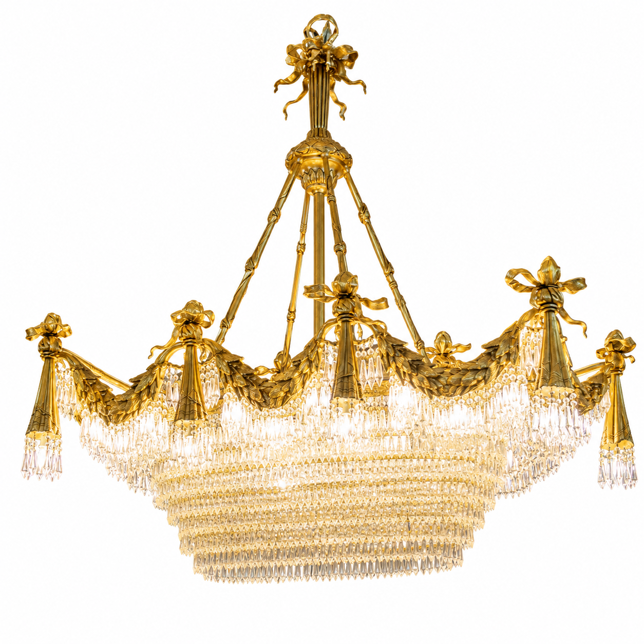 Beautiful, crystal and bronze, 150x130x55cm chandelier (pair available)