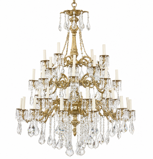Beautiful silver gilt and crystal, French chandeliers from Paris (removed from cafe) pair available