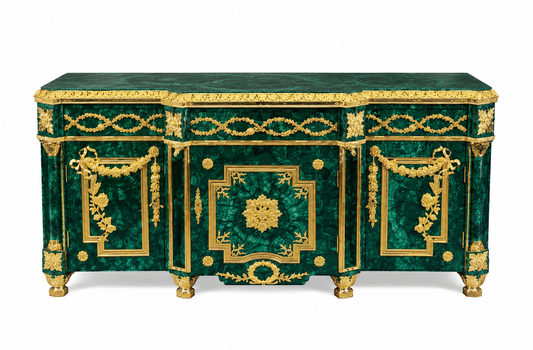 Stunning, malachite and bronze antique French buffet/sideboard 2.2m long
