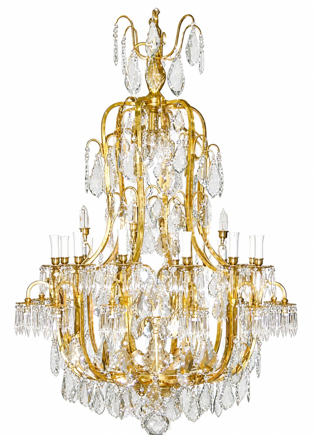 Stunning, French antique 19thC crystal and bronze chandeliers (4x available) 150x125cm