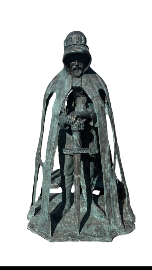 Pair of, 6ft tall King Arthur bronze statues